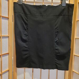Stoosh Womens/Juniors Black Ruched Seams Stretch Straight Skirt Sz 13